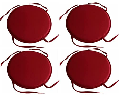 Indoor -außenstuhlkissen Set 4, Sitzkissen Runde Stuhlkissen Mit Krawatten, Runde Stuhlpolster Für Esstühle, Bar Stuhlpolster Bistro Stuhl Kissen Set Für Patio Garden Home Kitchen,