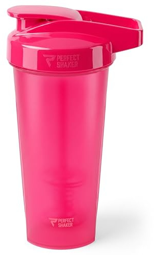 PerfectShaker ACTIV Protein Shaker Bottle 28oz | Leak-Proof, BPA-Free, Shatter-Resistant | ActionRod Mixing Technology for Smooth Blends | Gym, Fitness & Sports Mixer Shaker (LUMINOUS PINK, 28 Oz)