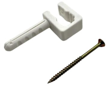Kabelschellen für Kabel - 100 Stück Dübelschellen Kunststoff Stromleitungen (10 mm, Weiß)