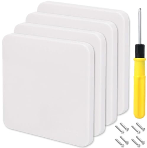 Acmerota Single Blank Plate Hidden Screw Hole 1 Gang Electrical Socket Blanking Plate, Single Gang Square Shape Blanking Plate Cover, for Electrical Socket 1 Gang Plug Socket Cover Exposed outlets