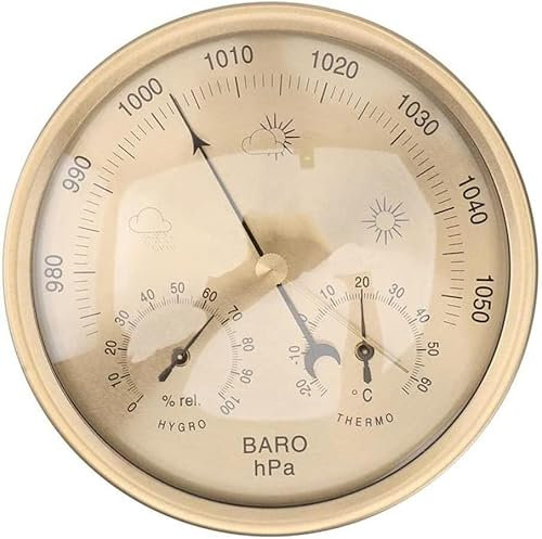 ZzzaNa Baromètre, Station météo Traditionnelle, Station météo Traditionnelle, baromètre Traditionnel, Station météo analogique, baromètre, thermomètre, hygromètre, baromètre de 12,7 cm. Baromètre