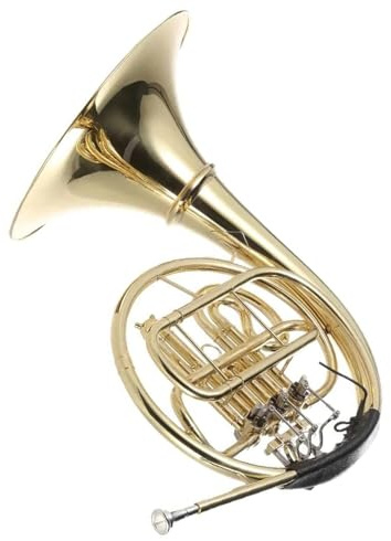Waldhorn für Anfänger BB-Ton, 3-Tasten-Waldhorn, Messing, Goldlack, Einreihiges, Geteiltes Waldhorn-Blasinstrument