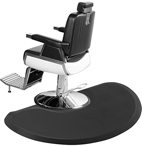 3 ft. x 5 ft. Barber Shop Chair Mat, Kalolary Anti Fatigue Salon Floor Mat for Circle Chair Base Hair Stylist Beauty Floor Mats Thick Semicircle Office Comfort Floor Mat for Salon & Barber Supplies
