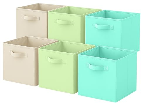 powerking Aufbewahrungsbehälter, 6-Pack faltbare Stoff-Aufbewahrungswürfel und Stoff-Speicher-Organizer-Schublade