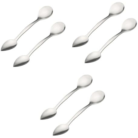 Garneck 6 Stk Grapefruitlöffel Edelstahl babylöffel gemüselöffel Grabschaufel Grapefruit-Löffel Edelstahllöffel Rostfreier Stahl Schaber