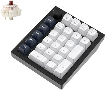 Keychron Q0 Max Wireless Custom Mechanical Numpad, 2.4 GHz/Bluetooth 5.1/Wired QMK Number Pad, RGB Hot-Swappable with Gateron Brown Switch for Laptop Mac Windows Linux - Black