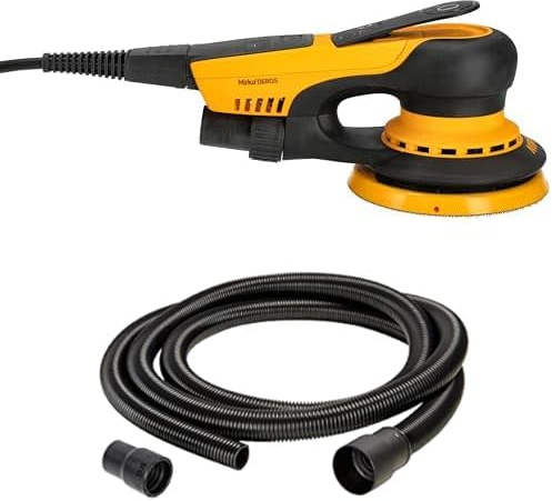 Mirka DEROS II 550 Exzenter-Schleifer Schleifmaschine mit Absaugung für Ø 125mm Schleifpapier / 2,5mm Hub Exzenterschleifmaschine + Mirka Antistatischer Absaugschlauch 4m