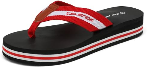 CELANDA Flip Flops Damen Flip-On Zehentrenner Frauen Leicht Badelatschen Bequeme Keilabsatz Strandschuhe Stoff Weich Yoga Matte Sandalen,Gr.36-42 EU