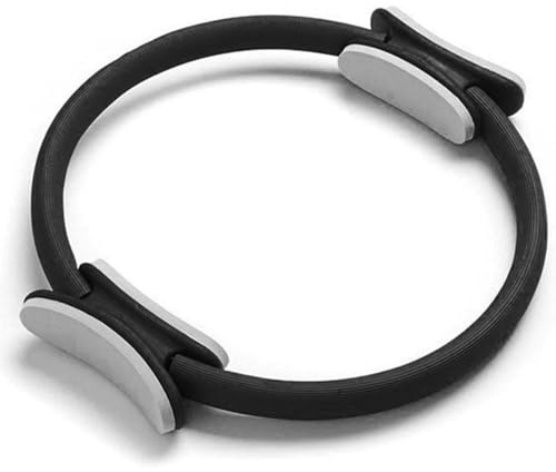 G5 HT SPORT Cerchio Pilates Ring [Strong], Thigh Toner e Tappetino Pieghevole | Kit Completo con Anello per Pilates e Attrezzi Fitness per Casa, Yoga, Allenamento Forza e Flessibilità (Nero/Grigio)