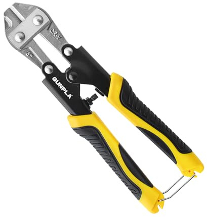 Gunpla Mini Bolt Cutter 8-inch/210mm Heavy Duty Spring Loaded with Non-Slip Rubber Handle Wire Cable Bolts Cutters, Clipper Snips Stainless Steel Tool for Padlock Chain Wires Mesh Screw Fence Rivets