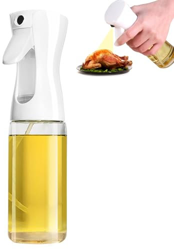 Eupneicu Ölsprüher [200 ml], Küchenölspray für Luftfritteuse, Grill [weiß]