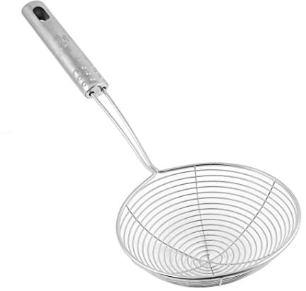 Écumoire de cuisine multifonction en métal, ustensile de cuisine, passoire à araignée, filtre de cuisson portable, filtre à friture, écumoire à araignée, passoire, louche, écumoire en fil d'acier inox