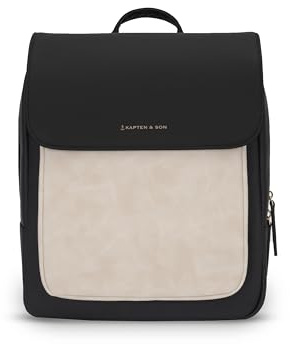 Kapten & Son Rucksack Tromso Small Cream Black 6 L | Rucksack Damen & Herren Schwarz-Beige | ideal als Tagesrucksack, Daypack | Rucksackhandtaschen