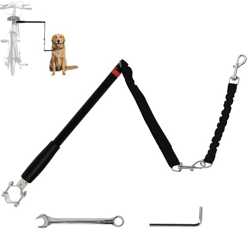 PawHut Dog Lead for Bicycle, Dog Bicycle Exerciser Leash Easy Installation Removable, Hands Free Dog Bike Leash for Cycling, Training, Jogging, Black