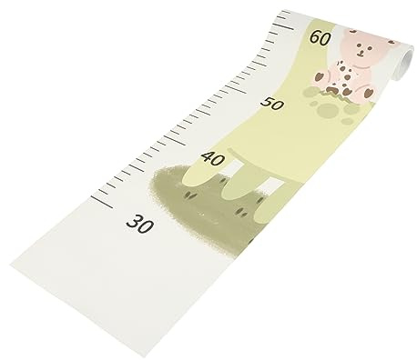 Wachstumstabelle für Kinder als Wandaufkleber mit Giraffe und Bär | Stoff, 1 Stück, für Kinderzimmer und Innenwände, Dekoration zur Höhenmessung