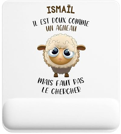 Planetee Tapis de Souris Ismaïl Agneau | Accessoire Bureau Ergonomique - Idéal pour Anniversaire, Collègue, Secret Santa Noël, Fête des Pères et Fête des Mères