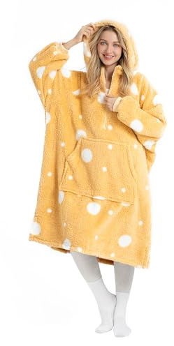 Winthome Oversized Sherpa Blanket Hoodie, Comfortable Wearable Big Hoodie Blanket, Super Warm and Cozy Hooded Sweatshirt Blanket for Adult Men Women, Gift for Family Friends