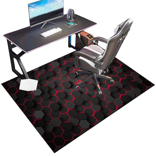 RxueSug Unterlage Schreibtischstuhl, Gaming Teppich für Stuhl, Bodenschutzmatte für Hartböden, Gaming Bürostuhl Stuhlmatten, Computerstuhl Teppiche, Multifunktionaler Stuhlteppich 100 x 120 cm