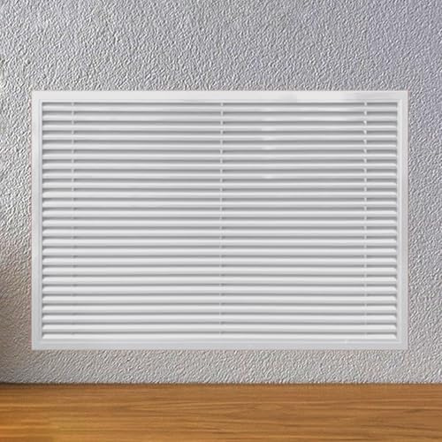 Grille Cache Radiateur en Aluminium, Cache-radiateur, Meuble Cache Radiateur pour Conduit de Ventilation Mural ou Plafond, Coffrage Cache Tuyau de 15 à 60 cm(White,45x45x2.5cm/18x18x1in)