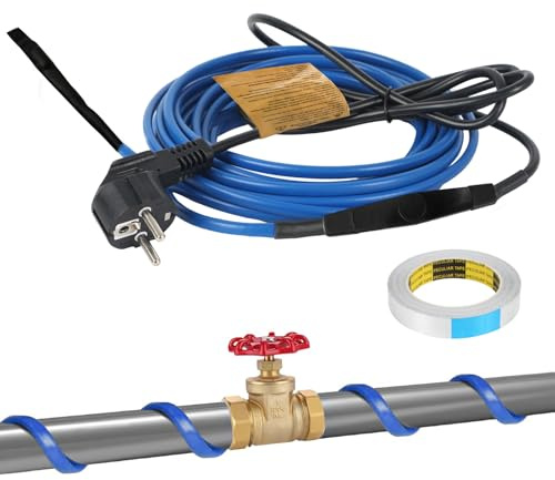 Câble chauffant antigel, chauffage auxiliaire auto-régulé avec thermostat, protection contre le gel, câble chauffant pour conduite d'eau, gouttières, plantes, auvents de pâturage, 230 V IP67 (2,8 m)