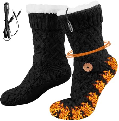 Calze riscaldate elettriche, ergonomiche, calde, traspiranti, invernali, comode, alimentate a batteria, per sport all'aria aperta, sci, snowboard, viaggi, casa, famiglia, donne