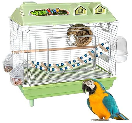 Nymphparakit Fågelbur - Transportabel Genomskinlig Cockatiel Transportbur,Kanariefågelbur Med Trästång,För Inomhus Användning Till Kakadua Ara Conure Dvärgpapegoja Fink