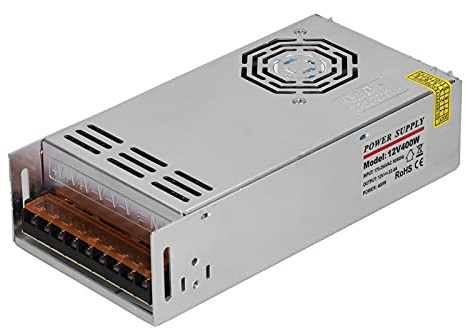 Yctze Fuente de Alimentación Conmutada Regulada YY-400-12 CA 220V a CC 12V 400W 33,4A-Ideal para Sistemas de Seguridad, Uso Industrial y