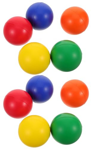 DECOMELODY Set de 10 Balles de Paddle en PU pour Garçon et Filles et Adultes, Balle de Plage Rebondissante de 6cm, Jeu Extérieur pour Sorties Plage et Activités D'été en Famille