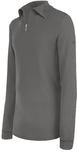 Brandsseller Herren Troyer mit Half-Zip – Leichter Baumwollpullover mit Reißverschluss und Kragen, weich, bequem & atmungsaktiv, ideal für Freizeit & Alltag – Grau, Größe 48