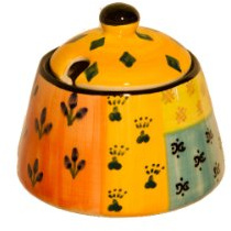 African zuccheriera design Crazy Africa in ceramica dipinta a mano artigianalmente Pottery Made in Africa