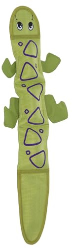 Outward Hound Fire Biterz Green Lizard Plush Firehose Material Interactive Dog Toy, Large