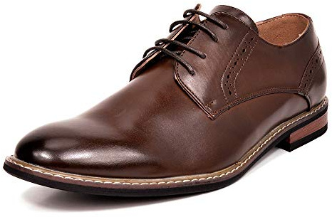 Bruno Marc Mens Leather Lined Dress Shoes, Dark Brown - 10 (Oxford)