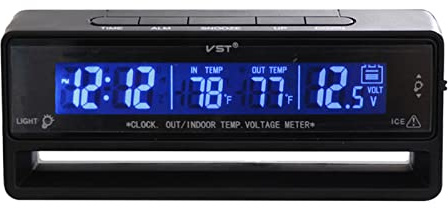 Générique Voiture Thermomètre Digital Moniteur Tension de Batterie Voltmètre Température