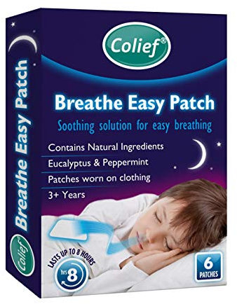 Colief - Breathe Easy Patches - Decongestant Patch for Kids - Eucalyptus and Peppermint - Applies to Clothing - Relieves symptoms of Cold, Flu and Nasal Decongestion - Easy Apply/Remove