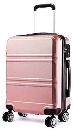 KONO Koffer Groß Leicht Hartschalenkoffer Trolley Reisekoffer mit 4 Rollen und TSA Schloss, 74x48x30cm, 94Liter, Zwillingsrollen Rollkoffer, ABS Hartschale (Rosegold, XL)