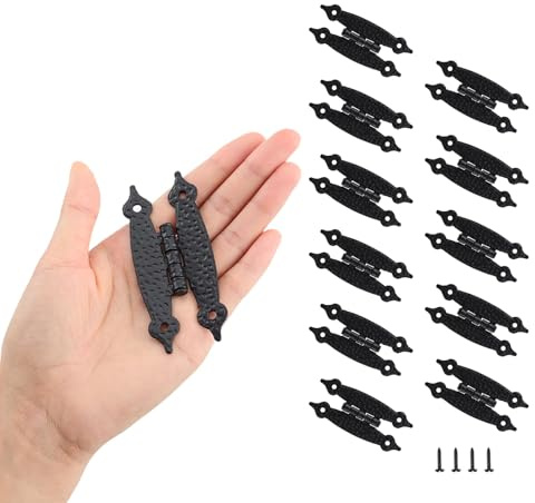 HOME MASTER HARDWARE 12 Pieces (6 Pairs) Cabinet Hinges, Hammercraft Face Frame Flush Mount H Black Cabinet Hinge, Suitable for Kitchen/Bathroom/Furniture Cabinet and Door-3.5x1.5