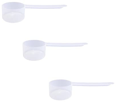 Plastic Measuring Scoop, (43 cc | 3 Tablespoon | 1.5 Oz. | 43 mL) Long Handle Spoons for Powders and Granules, Coffee, Pet Food, Grains, Protein, Spices and Other Dry Goods, BPA Free (Pack of 3)