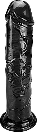 Großer schwarzer penis dildo, 25cm xxl realistischer riesendildo mit sauger groß für freihändiges Spielen dildo G-Punkt Anal Simulieren, sex spielzeug für die frau extrem