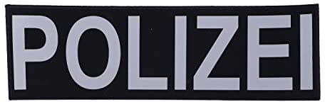 RescPol Rückenschild Polizei schwarz, reflektierend