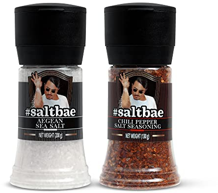 SaltBae® Duo Pack Condimentos de Sal - 2 piezas de especias para cualquier cocinero casero o maestro de la parrilla - ideal como set de regalo para fiestas de BBQ