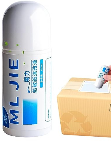 Tsuchiya Líquido corrector de papel térmico | Líquido corrector de datos sin rastros - Accesorios de corrección de papel antirrobo para identidad, extractos bancarios, dirección de envío