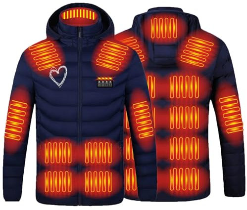 Battnot Heizjacke Beheizbare Jacke Herren Damen Heizjacke Beheizte Jacke Weste Winterjacke Damen jacke mit heizung USB Heizmantel Warme Funktionsjacke Wärmejacke für Outdoor Camping Skifahren