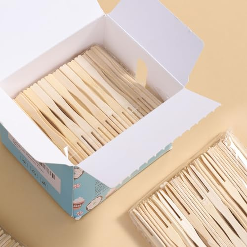 AMRANKUO 500 Count Bamboo Appetizer Forks & Toothpicks,PartyPicks Bamboo Fork, 3.5-Inch Mini Forks for Appetizers, Cocktail Parties, Fruits, Charcuterie - Wooden Food Picks Accessories.