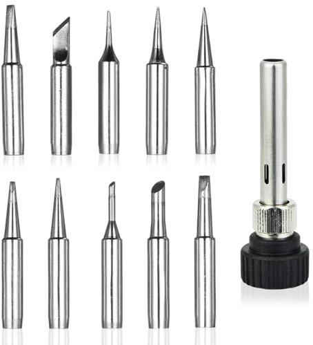 10 Stück 900M-T Lötspitze Ersatz Lötspitzen Set, Lötkolben, Bleifreies Lötspitze, Kupfer Lötspitzen Set für Lötstation, Schweißen, Schweißstift Düse (Kommt Mit 3 Stück 936-Schlauch)