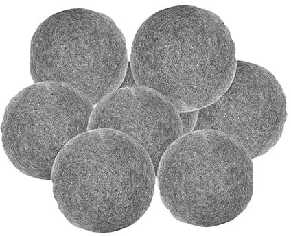 Hrlace Trocknerbälle für Wäschetrockner 6er Set weiß 100% Schafswolle Natürlicher Weichspüler Waschbälle energiesparend und plastikfrei für Daunenen, Baumwolle und vieles mehr Dunkelgrau 6cm