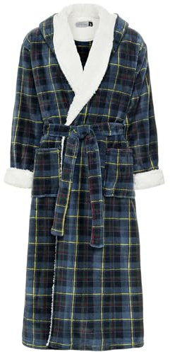 Alexander Del Rossa Herren Robe With Hood, Plush Fleece Hooded Mens Bathrobe, Big And Tall Bath Robes For Men Militär