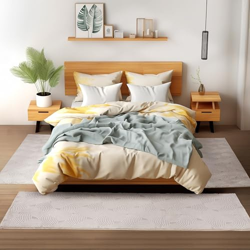 HomebyHome Bettumrandung Schlafzimmer 3 teilig Teppich Beige-3 - Waschbarer Bettumrandung Teppich Läufer Set Extra Flauschig Bettvorleger Schlafzimmer Bettset:2 St. 80x150 cm | 1 St. 80x250 cm