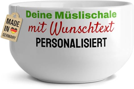 Print Royal PR Müslischale mit Name oder Text selbst gestalten - Personalisierte Schüssel bedrucken - Individuelle Fotogeschenke zum Geburtstag, Weihnachten | Keramik, 500 ml