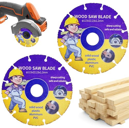 2 dischi da taglio 115 mm smerigliatrice angolare, disco flessibile per smerigliatrice angolare legno Multi Wheel, lama per sega in metallo duro per legno, compensato, gomma, plastica, per lavorazione
