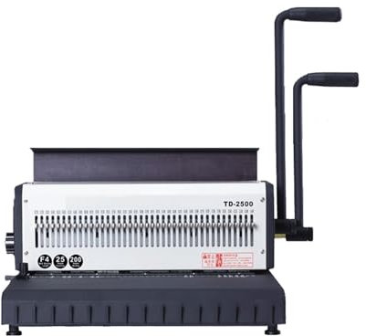 BINGNU Bindemaschine, Buchbindemaschine, Eisenring-Bindemaschine, 40 Löcher, Hochleistungs-Kalender, quadratischer Locher, Tischkalenderrahmen, Grauer Karton, TD-2500 für Büro und Heimgebrauch